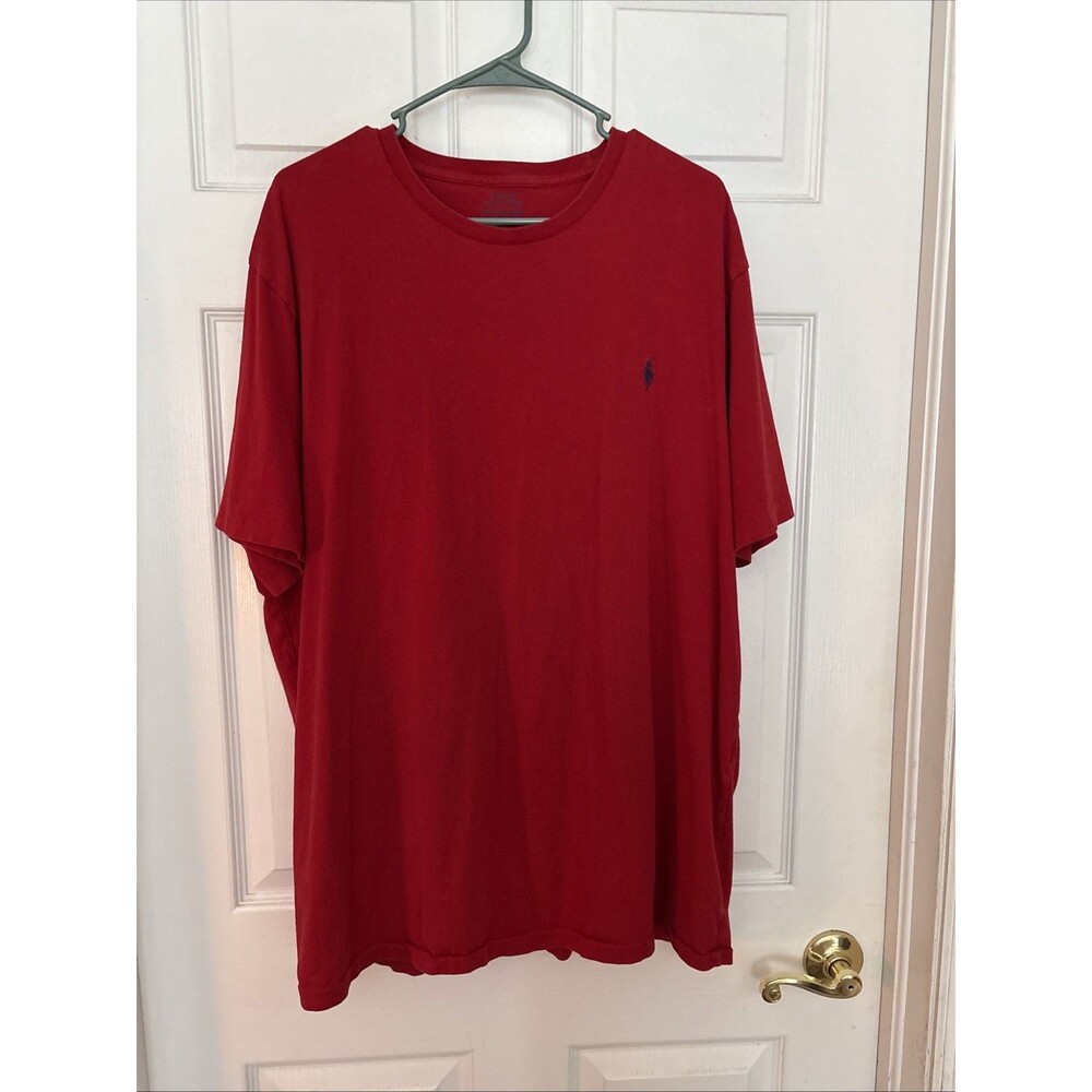 Polo Ralph Lauren T-Shirt Men's Red Short Sleeve Embroidered Logo Old Money,  XL